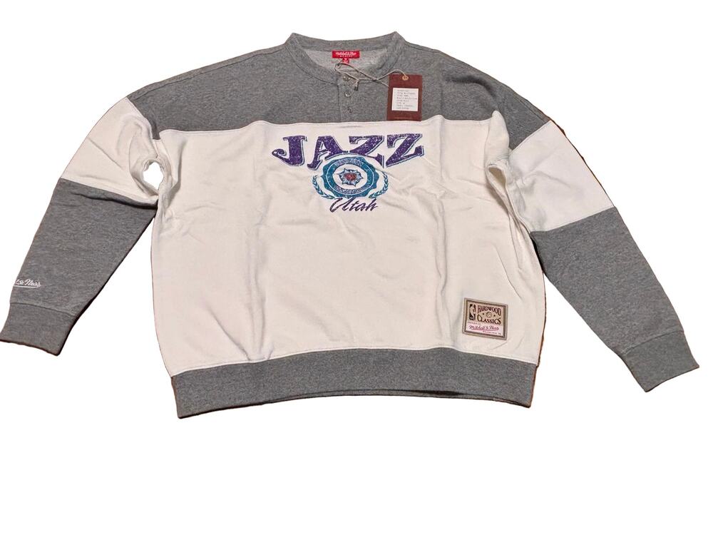 Utah Jazz Mitchell & Ness Hardwood Classic Sweat Shirt Women’s White M New NWT